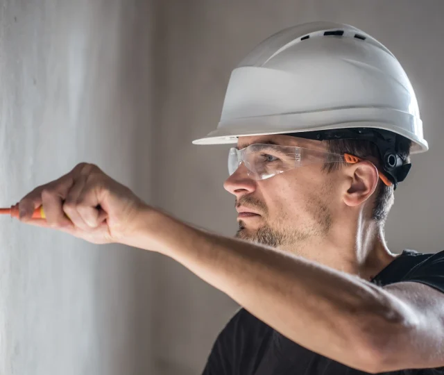 man testing installations
